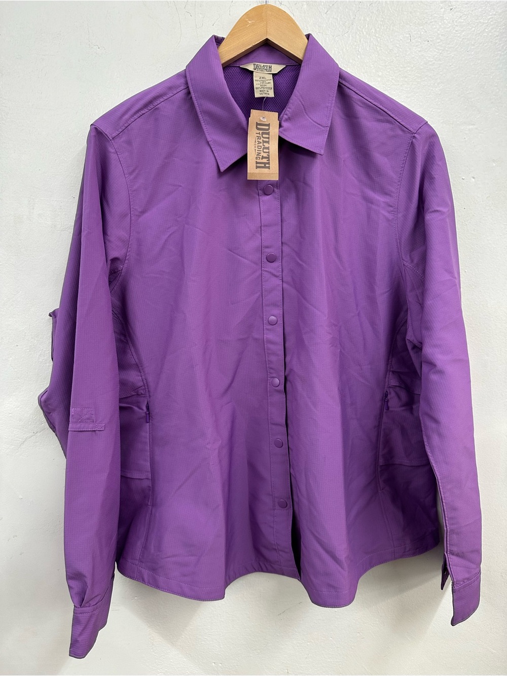 Duluth Trading Co Women's Purple Button-Up Utility Shirt size 2XL new